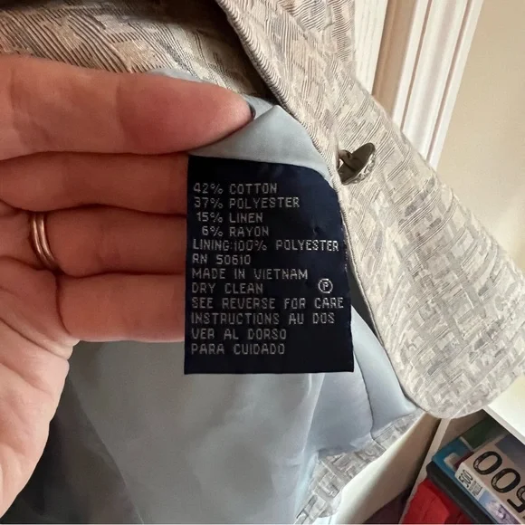 Evan‎ Picone Women's Textured Beige Blazer Size 8 - Picture 5 of 6